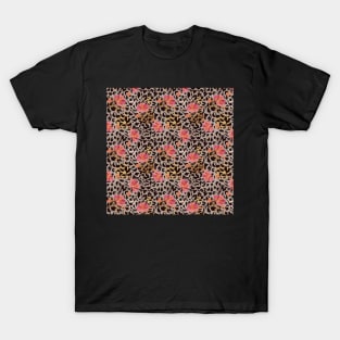 Animal and floral print, wild love valentines for cheetah print lovers T-Shirt